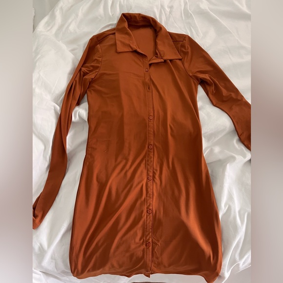 Abercrombie Long-Sleeve Slinky Knit Shirt Dress NWT - Picture 2 of 4